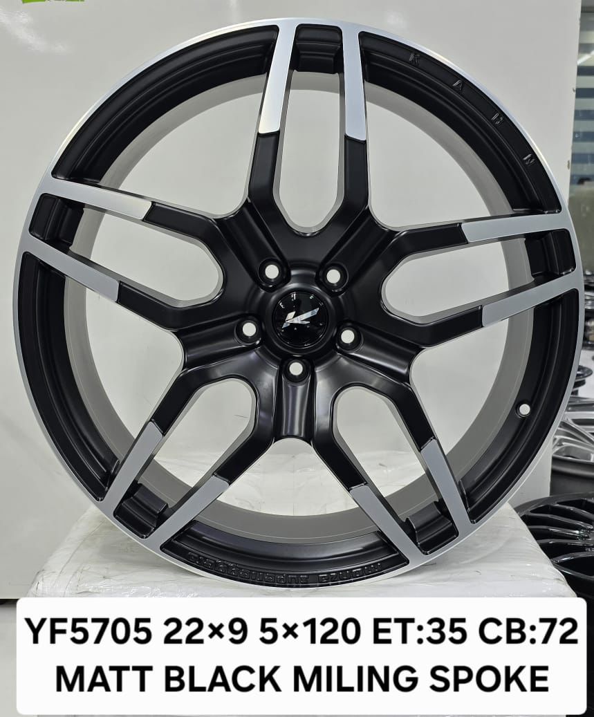 جنط 22 بوصة - YF5705 أسود مطفي (4 قطع)